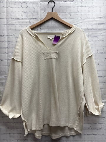Size 1X Ladies Cream Oddi Top