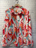 Size 1X Ladies Pink Print Jacket