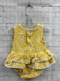 Size 6-9 Months Girl's Yellow Floral Onesie