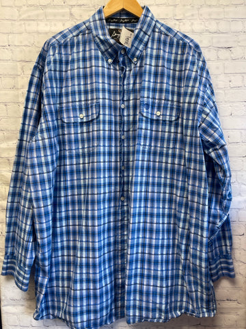 Size 3XLT Men's Blue Print Wrangler Shirt