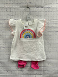 Size 24 Months/2T Girl's White Mudpie Pantset