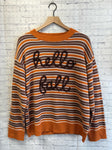 Size Small Ladies Orange Stripe Sweater