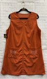 Size XL Ladies Orange Embroidered Tank Dress