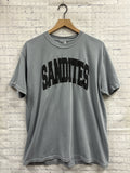 Size Large Ladies Gray Print Comfort Colors Top