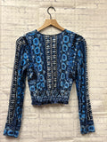 Size X-Small Ladies Blue Paisley free people Blouse