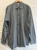 Size Large Men's Gray Stripe Cinch Shirt