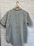 Size Medium Men's Gray Stripe Columbia Shirt