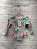 Size 12-18 Months Girl's Teal Floral Pete +  Lucy Swimsuit