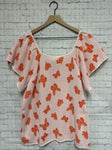 Size XL Ladies Pink Print Cato Blouse