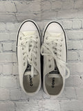 Size 6.5 Ladies White Leather Converse Tennis Shoe