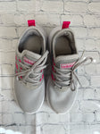 Size 4 Girl's Gray Adidas Tennis Shoe