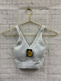Size S/M Ladies Light Grey Ribbed Zenana Tank Top