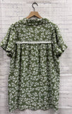 Size Large Ladies Green Floral Dress