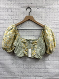 Size Small Ladies Green Floral American Eagle Blouse