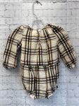 Size 6-12 months Girl's Cream Plaid Old Navy Onesie