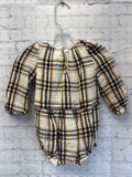 Size 6-12 months Girl's Cream Plaid Old Navy Onesie