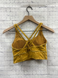 Size 6 Ladies Yellow Print lulu lemon Sports Bra