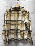 Size Large Ladies Tan Plaid Blouse