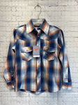 Size 6 Boy's Blue Plaid Cowboy Hardware Shirt