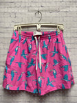 Size Medium Men's Pink Print chubbies Swim Shorts