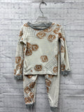 Size 4T Boy's Gray Print Burt's Bees PJ Set