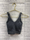 Size S/M Ladies Ash Black Ribbed Zenana Tank Top