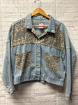 Size Medium Ladies Denim Animal Print Jacket