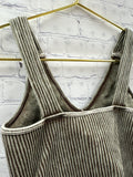 Size L/XL Ladies Brown Ribbed Zenana Tank Top