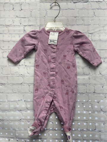 Size 0-3 Months Girl's Purple Print Child Of Mine Sleeper