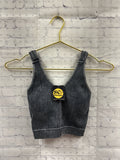 Size S/M Ladies Ash Black Ribbed Zenana Tank Top