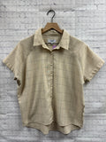 Size Small Ladies Tan Print Blouse