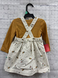 Size 6-9 Months Girl's Cream Floral Carters Dress Set