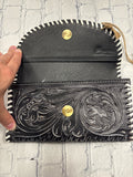 Ladies Black Floral Wallet