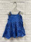 Size 6-9 Months Girl's Blue Print Wrangler Dress Set