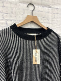 Size Medium Ladies Black Stripe New In Sweater