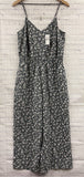 Size Medium Ladies Gray Floral Loft Jumpsuit