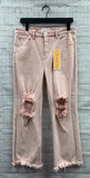 Size 13 Ladies Light Pink Denim Risen Jeans