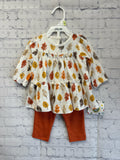 Size 3 Months Girl's White Print Pantset