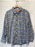 Size Large Ladies Blue Plaid Maurices Blouse