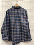 Size Large Ladies Navy Plaid Blouse