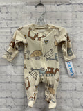Size Premie Boy's Cream Print Carters Sleeper