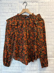 Size X-Small Ladies Black Floral Gap Blouse