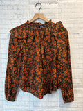 Size X-Small Ladies Black Floral Gap Blouse