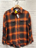 Size Medium Ladies Orange Plaid Old Navy Blouse
