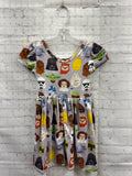Size 4T Girl's Gray Print Little Sleepies Dress