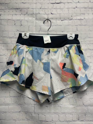 Size Medium Ladies White Print Zelos Workout Shorts