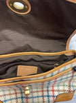 Ladies Cream Plaid Coach Purse