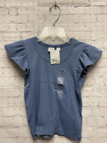 Size 6-7 Girl's Blue Ribbed Gap Top