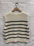 Size Medium Ladies Cream Stripe Blouse