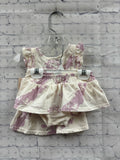 Size 3-6 months Girl's White Print Grayson Mini Short Set